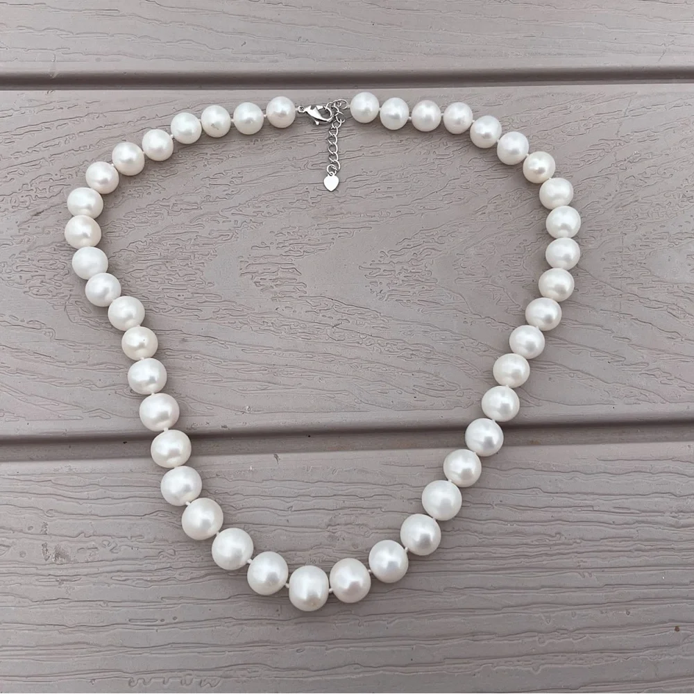 White bead necklace 18” long